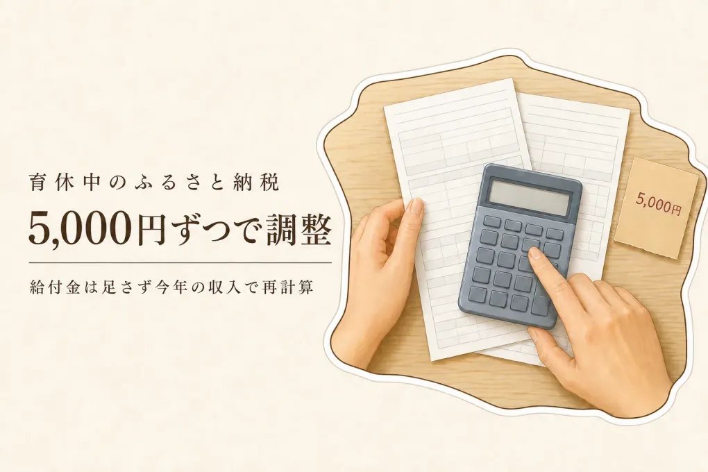 育休中のふるさと納税はいくらまで？前年の寄附額を見直して5,000円ずつ寄附する方法