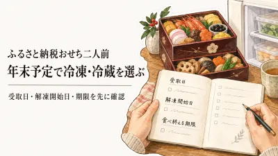 ふるさと納税おせち二人前｜2027年の年末予定別に冷凍の解凍日と冷蔵の受取日を決める