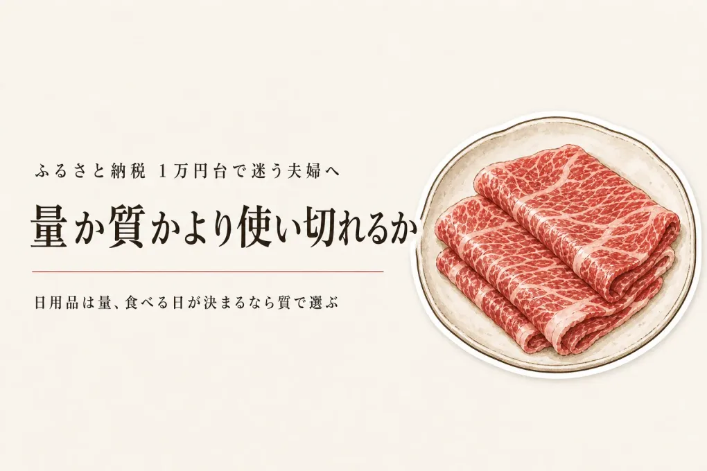 ふるさと納税の1万円台は量と質のどちらが得？夫婦2人の返礼品の選び方
