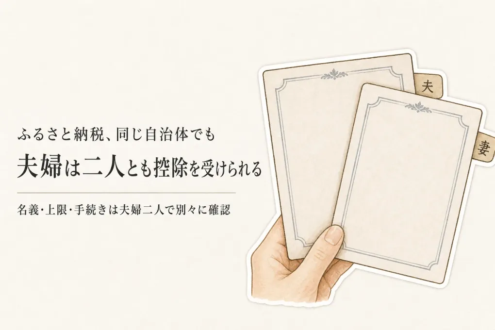 ふるさと納税は夫婦で同じ自治体に寄付できる？二人とも控除を受ける条件