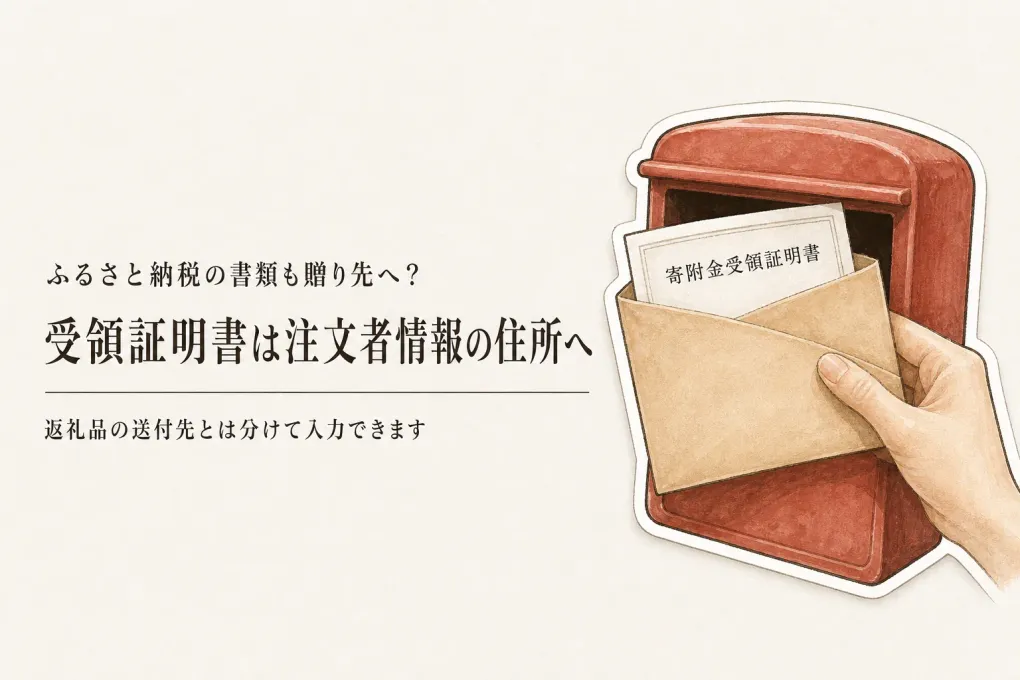 ふるさと納税の返礼品を別住所に直送したい。寄附金受領証明書はどこに届く？